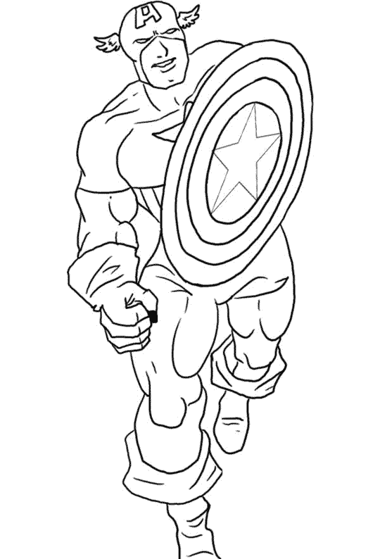 coloriage captain america prend la pose